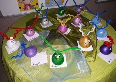 Praca plastyczna: Ufoludek z balonu i kaszy