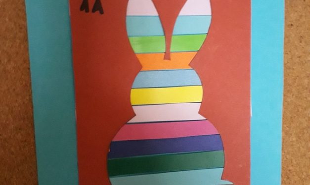 Praca plastyczna: Wielkanocny zajączek w kolorowe paski