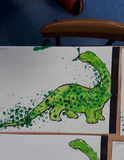 Praca plastyczna: Zielony dinozaur 2