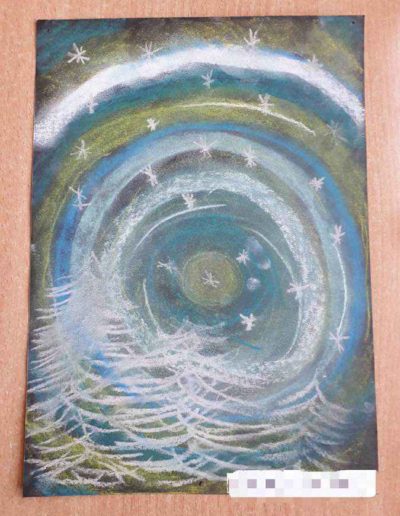 Praca plastyczna: Zimowe pejzaże wykonane pastelami 1