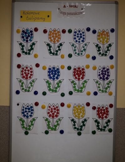 Praca plastyczna: Kolorowy tulipan - uzupełnij pola 1