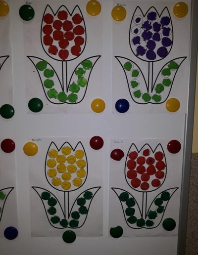 Praca plastyczna: Kolorowy tulipan - uzupełnij pola 2