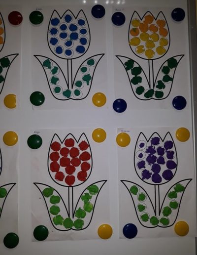 Praca plastyczna: Kolorowy tulipan - uzupełnij pola 3