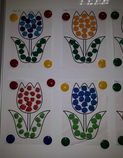Praca plastyczna: Kolorowy tulipan - uzupełnij pola 4