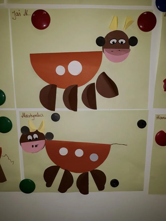 Praca plastyczna: Krowa Mućka – z talerzyka