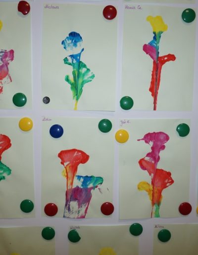 Praca plastyczna: Kwiaty nitką malowane 3