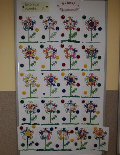 Kolorowe kwiatki - praca z plasteliną 1