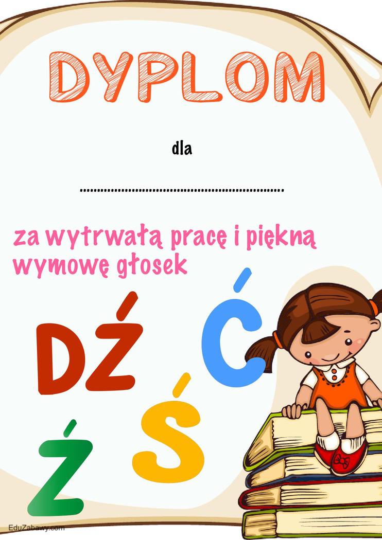 Dyplomy za wymowę głosek ciszących