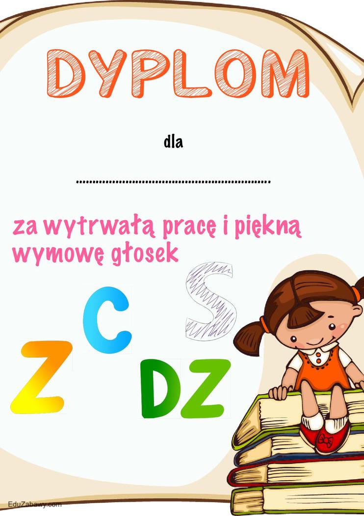 Dyplomy za wymowę głosek syczących