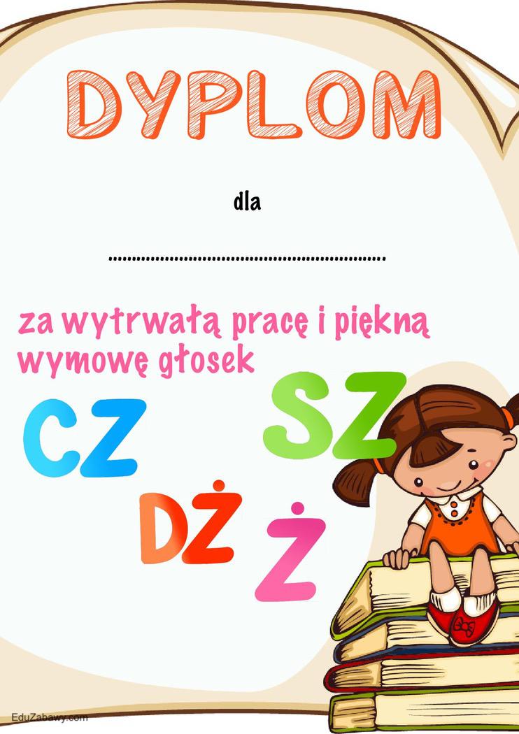 Dyplomy za wymowę głosek szumiących