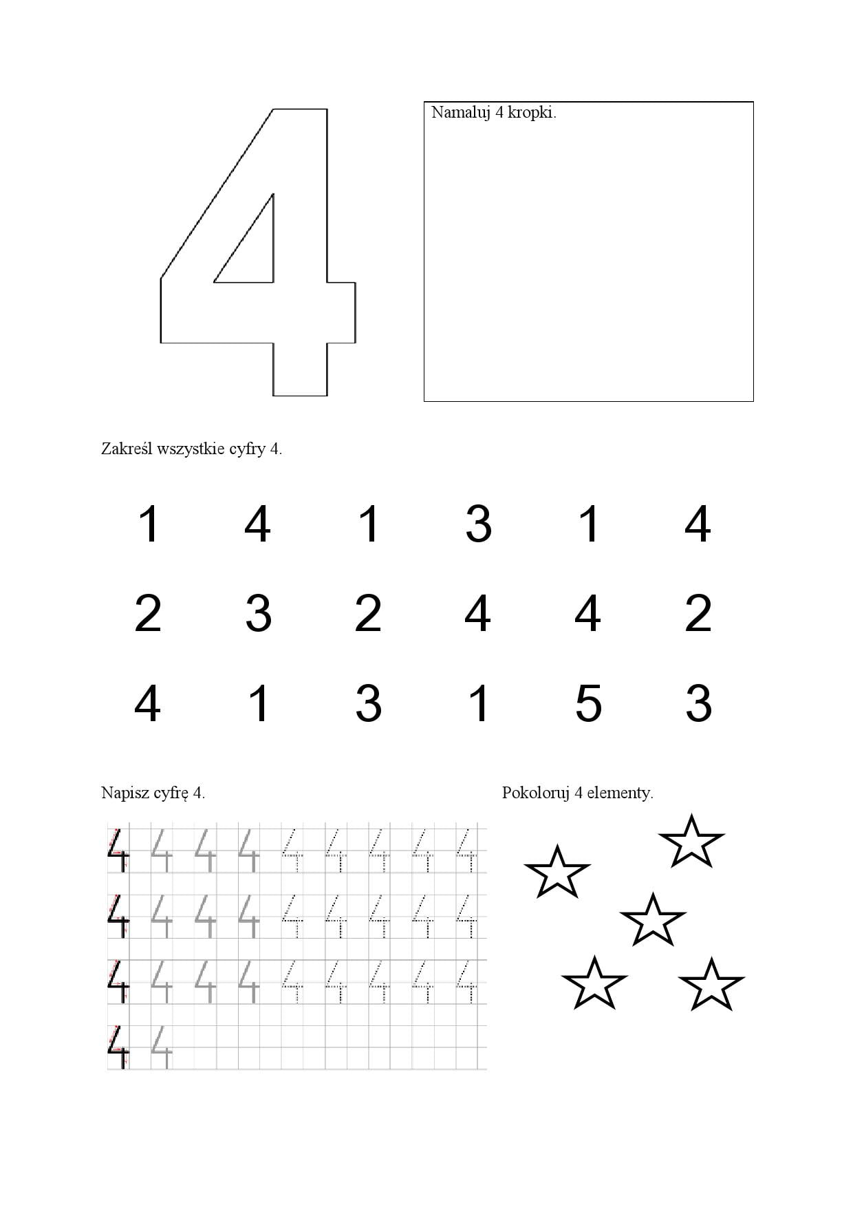 Cyfry - karty pracy Anna Czerwiec Dzień Matematyki Matematyka Pomoce dydaktyczne Zabawy matematyczne (Dzień Matematyki) 