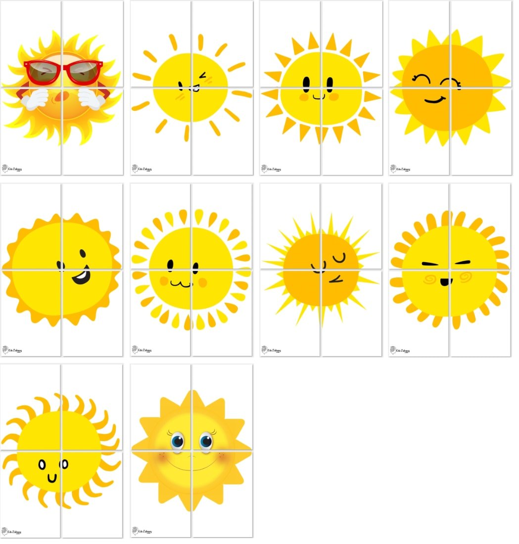 Dekoracje XXL do druku: Słońce (10 szablonów)
