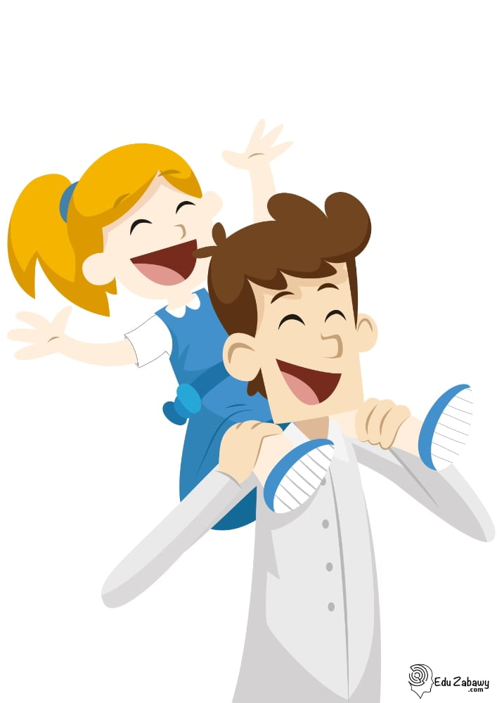 Dekoracje do druku: tata z córką (7 szablonów)