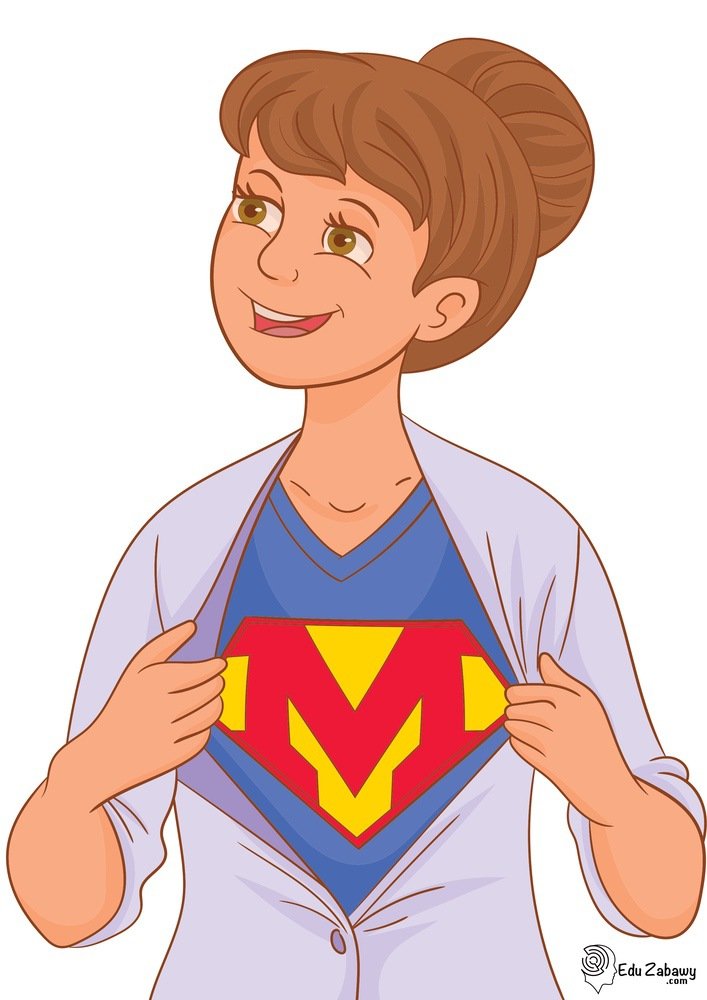 Dekoracje do druku: super mama XXL (7 szablonów)