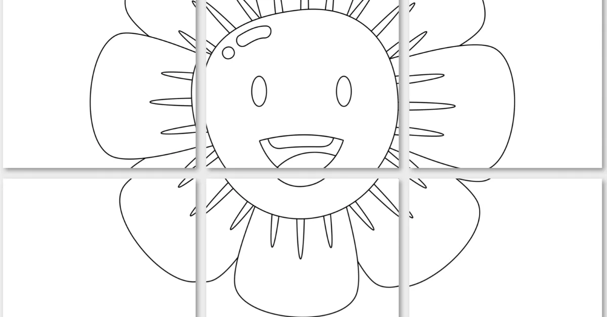 Kolorowanki XXL do druku: Kwiaty (9 szablonów)