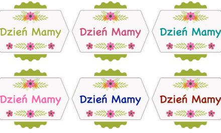 Odznaki na Dzień Mamy z kwiatami (6 szablonów)