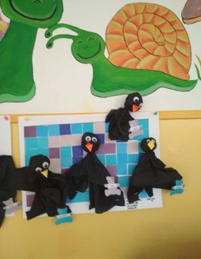 Praca plastyczna: Wrona - pacynka 2