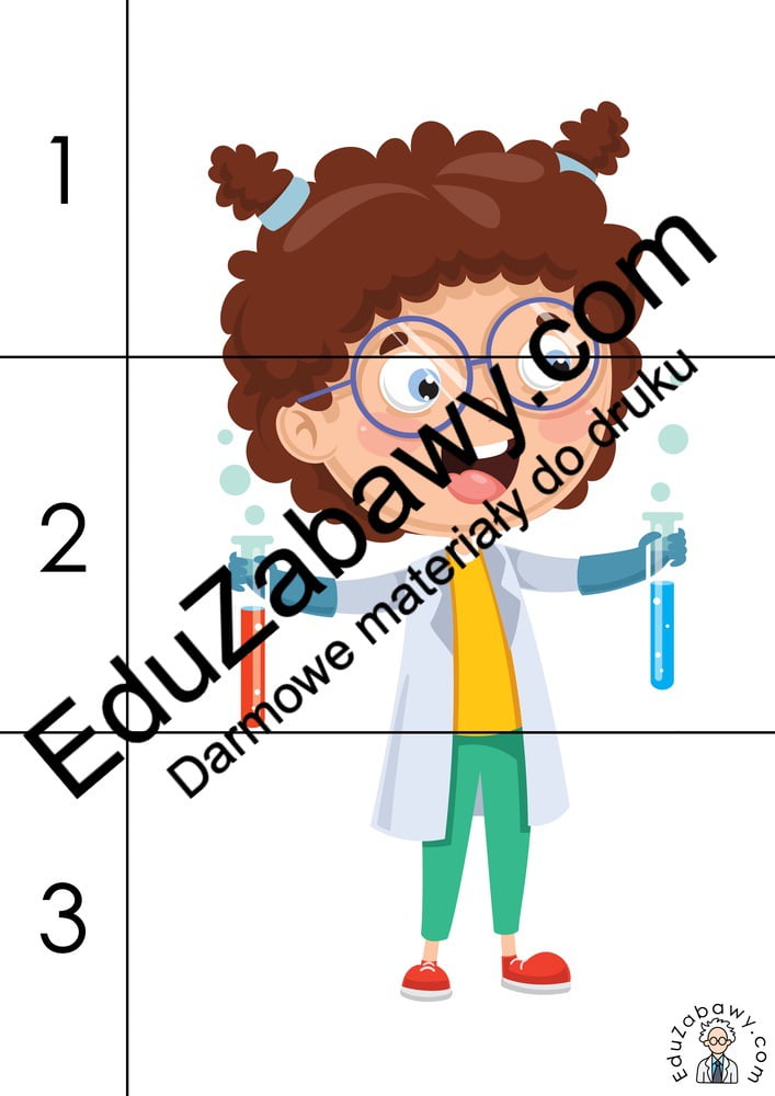 Karty pracy: Puzzle 3 elementy: Dzień Chemika