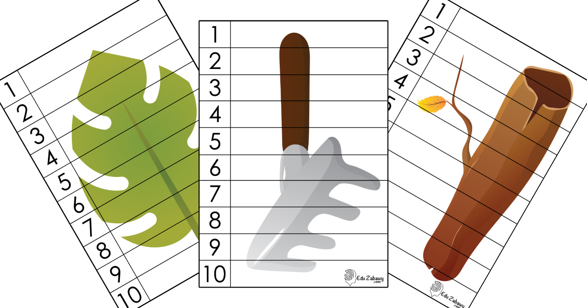 Karty pracy: Puzzle 10 elementów: Jesień
