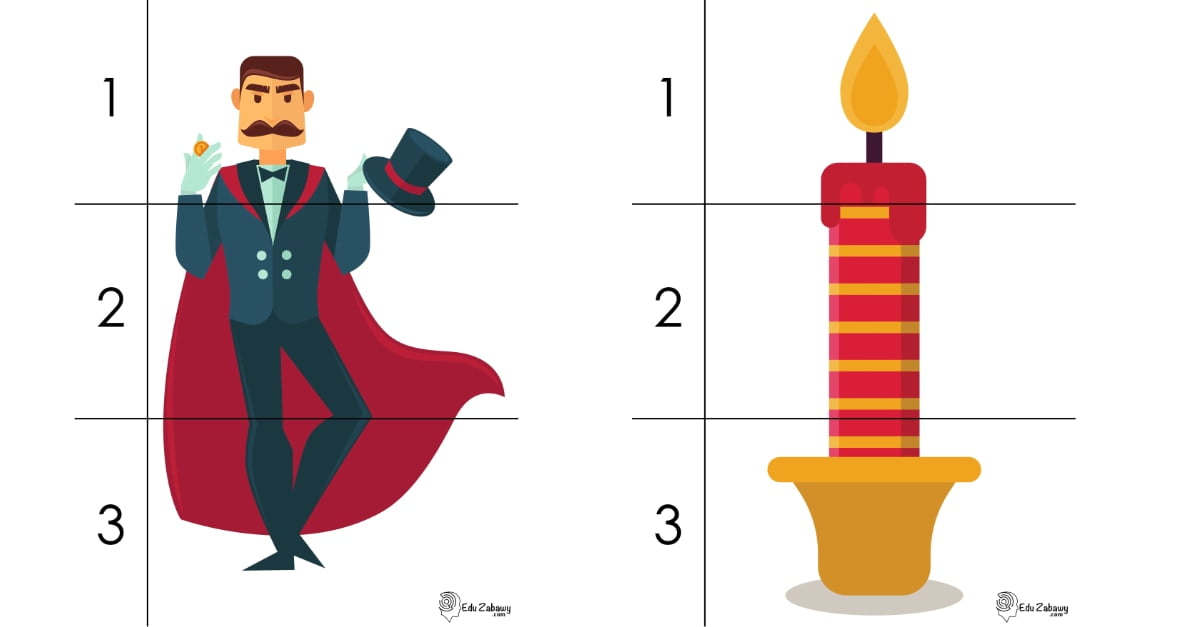 Karty pracy: Puzzle 3 elementy: Andrzejki
