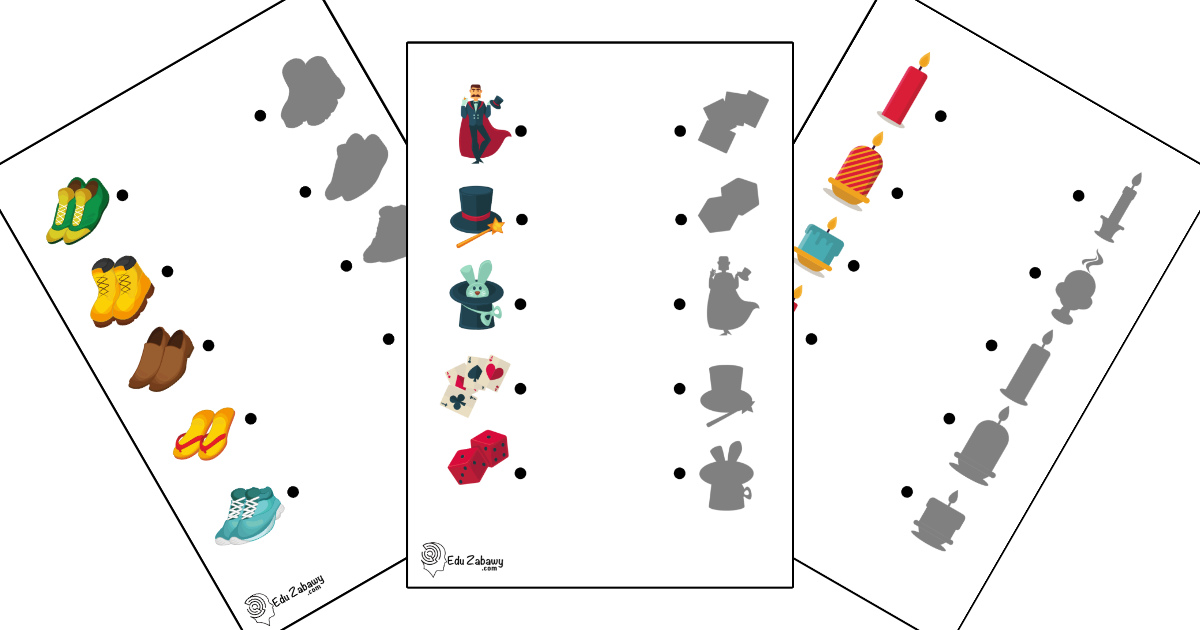Karty pracy: Dopasuj cienie: Andrzejki