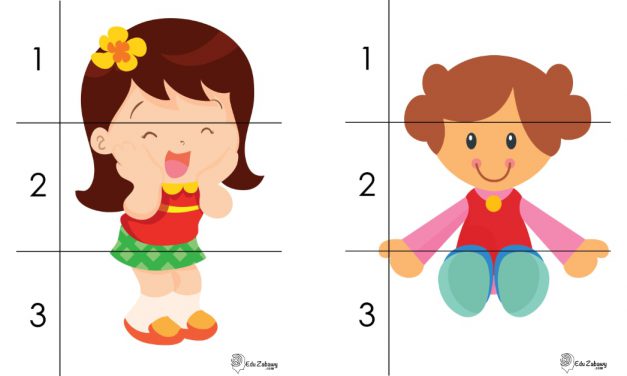 Dzień Dziewczynek: Puzzle 3 elementy (10 kart pracy)