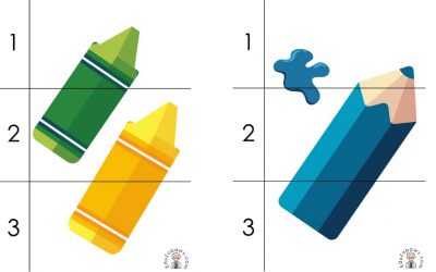 Karty pracy: Puzzle 3 elementy: Dzień Kredki