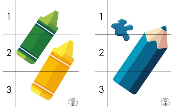 Dzień Kredki: Puzzle 3 elementy (10 kart pracy)