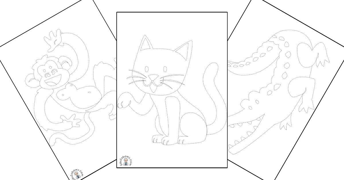 Karty pracy: Grafomotoryka: Dzień Zwierząt