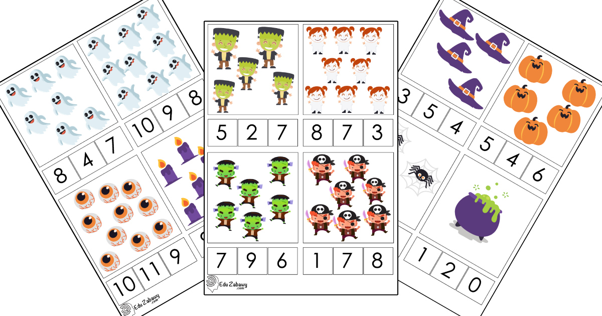 Karty pracy: Matematyka Klamerkowa: Halloween