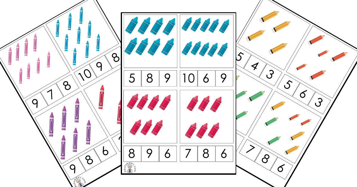 Karty pracy: Matematyka Klamerkowa: Dzień Kredki