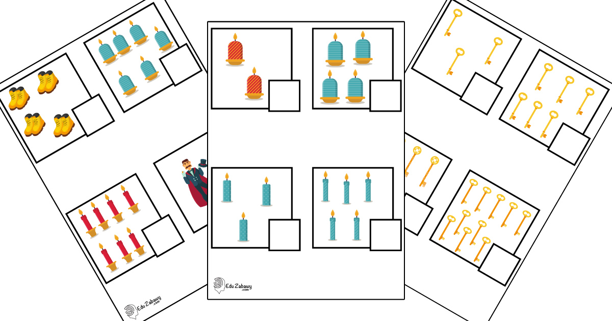 Karty pracy: Policz obrazki: Andrzejki