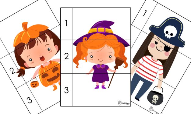 Karty pracy: Puzzle 3 elementy: Halloween