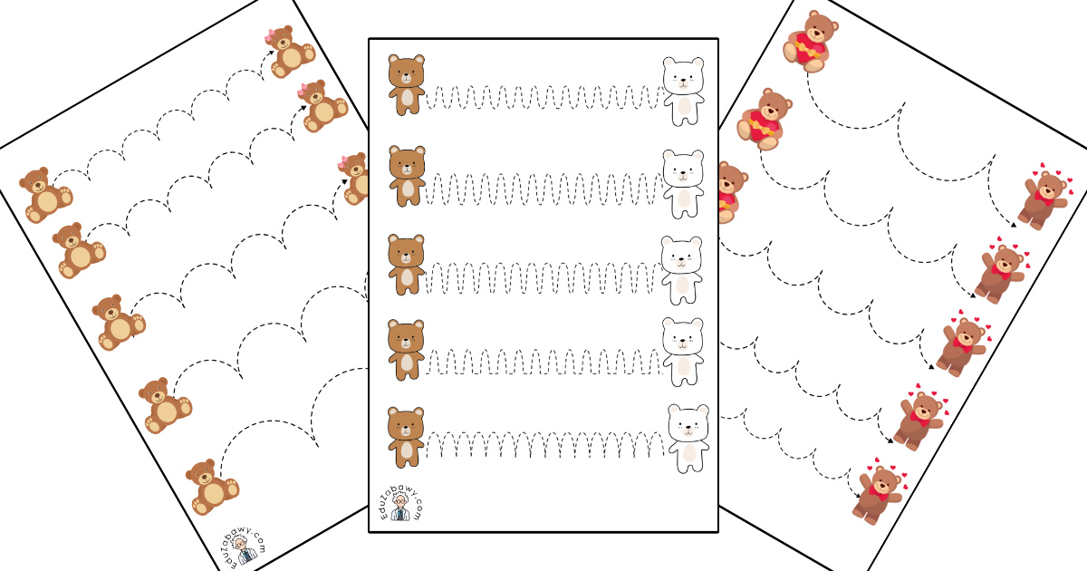 Karty pracy: Szlaczki: Dzień Misia