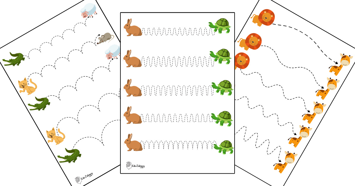 Karty pracy: Szlaczki: Dzień Zwierząt