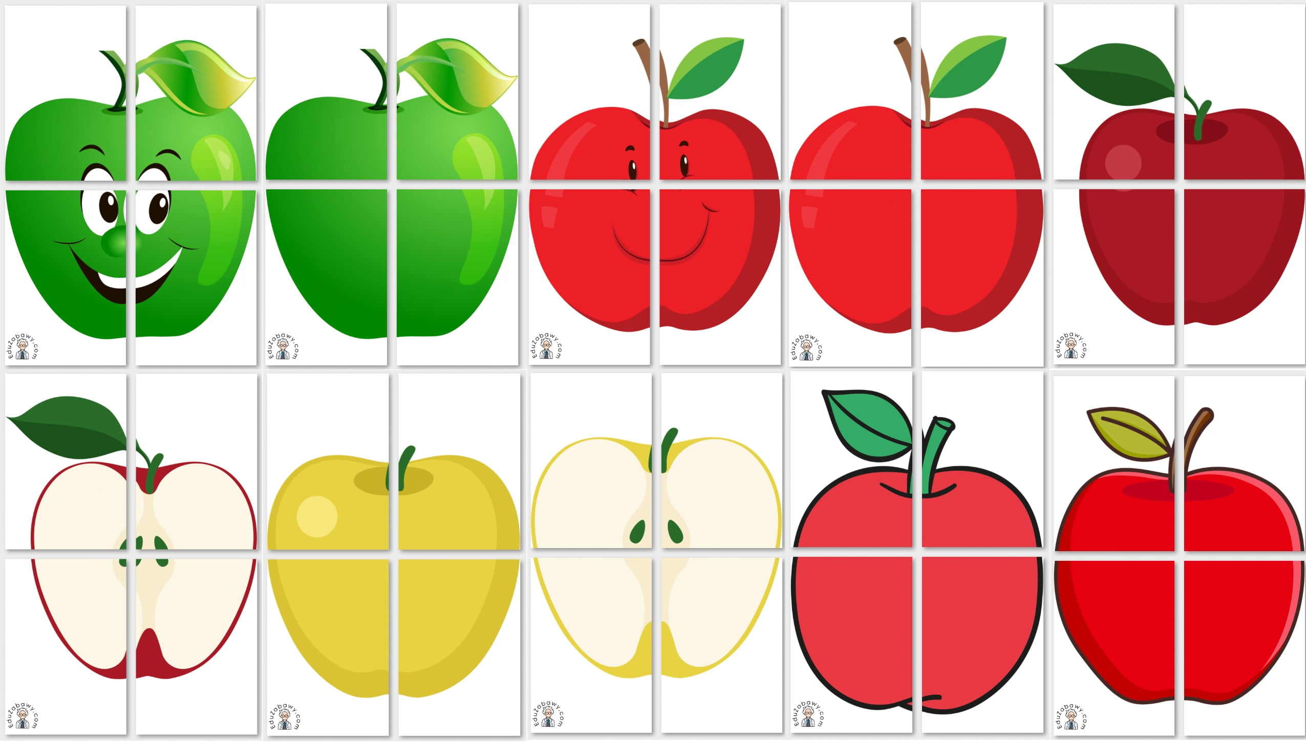 Dekoracje XXL do druku: Jabłka (10 szablonów)