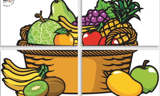 Dekoracje XXL do druku: Koszyk z owocami i warzywami (7 szablonów)