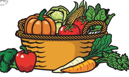 Dekoracje do druku: Koszyk z owocami i warzywami (7 szablonów)