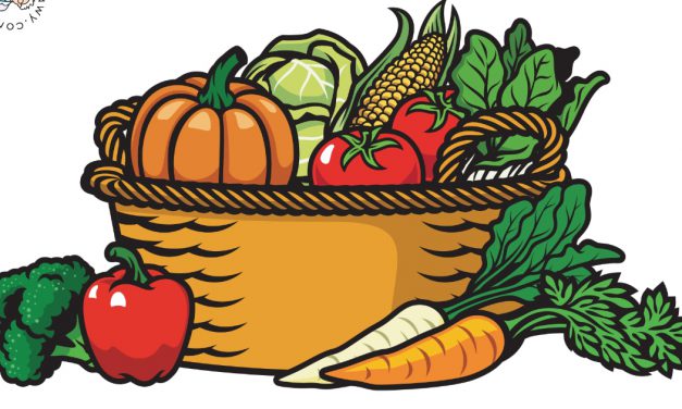 Dekoracje do druku: Koszyk z owocami i warzywami (7 szablonów)