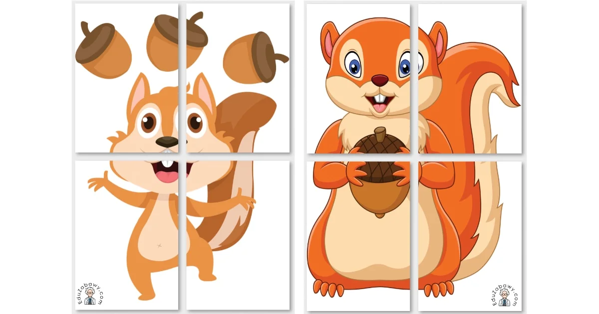 Dekoracje XXL do druku: Wiewiórki (10 szablonów)