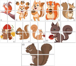 Dekoracje XXL do druku: Wiewiórki (10 szablonów)