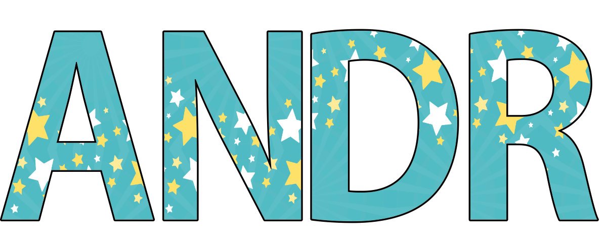 Napis do druku: Andrzejki – niebieski