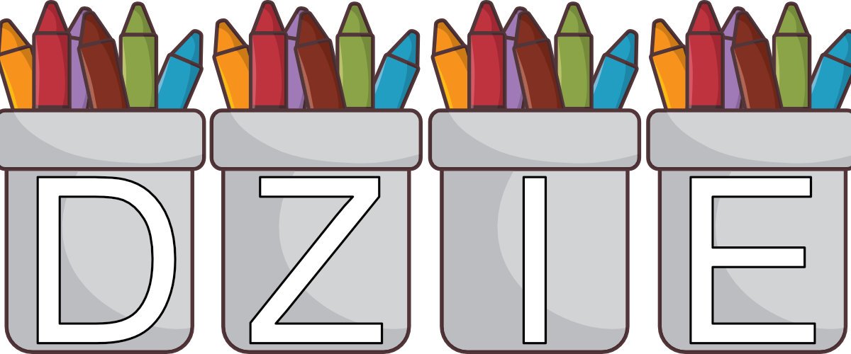 Napis do druku: Dzień Kredki na pudełku kredek