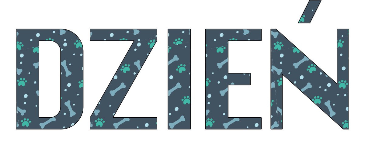 Napis do druku: Dzień Kundelka – ciemny