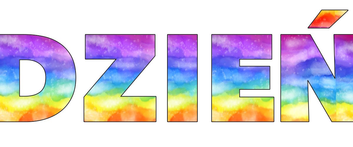 Napis do druku: Dzień Uśmiechu malowany farbami