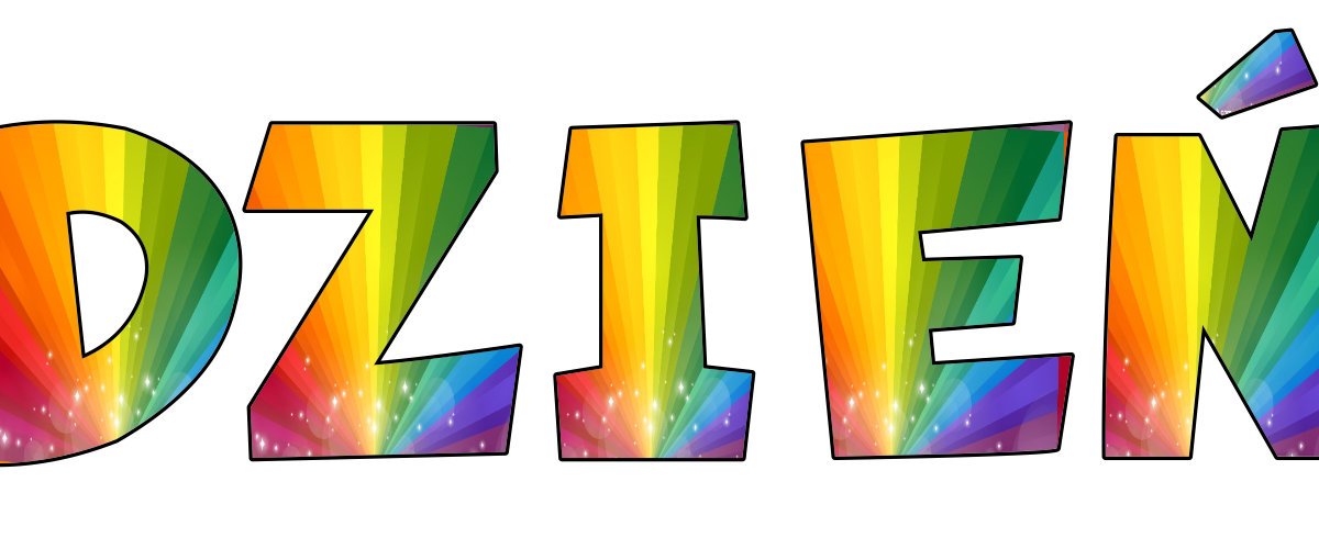 Napis do druku: Dzień Uśmiechu – tęcza