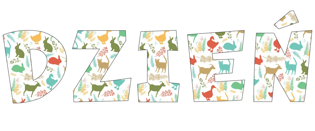 Napis do druku: Dzień Zwierząt w zwierzęta wiejskie