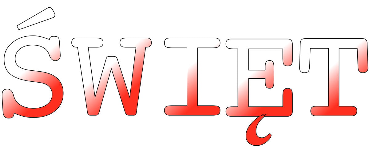 Napis do druku: Święto Niepodległości – gradient