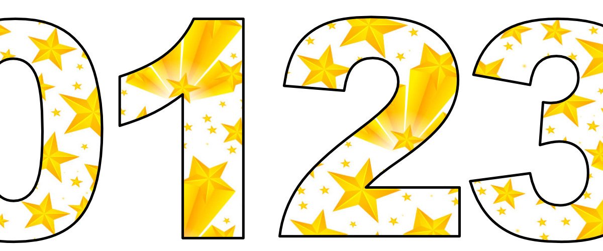 Cyfry i znaki specjalne: wzór w gwiazdy