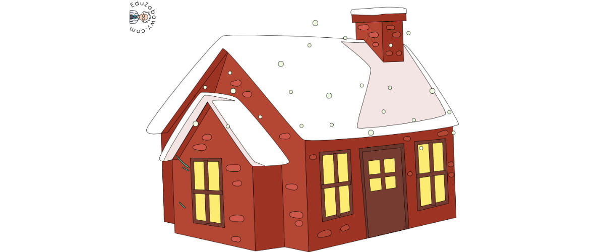 Dekoracje do druku: Domy w śniegu